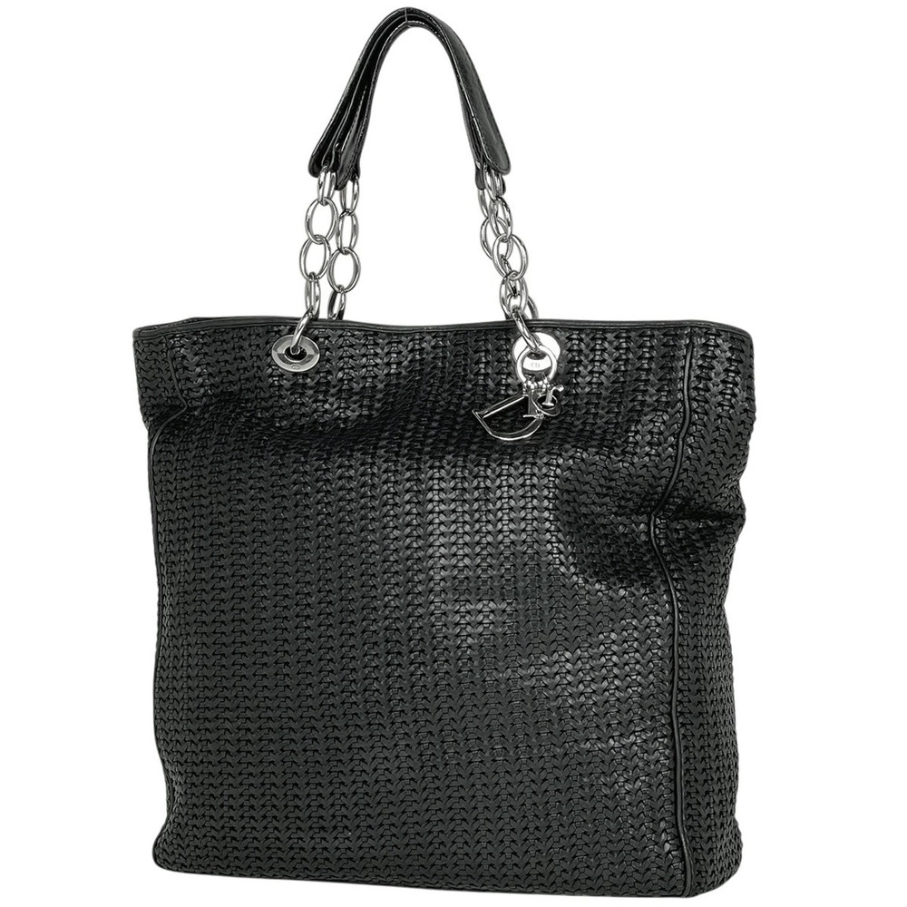 Christian Dior braided leather Hobo bag black